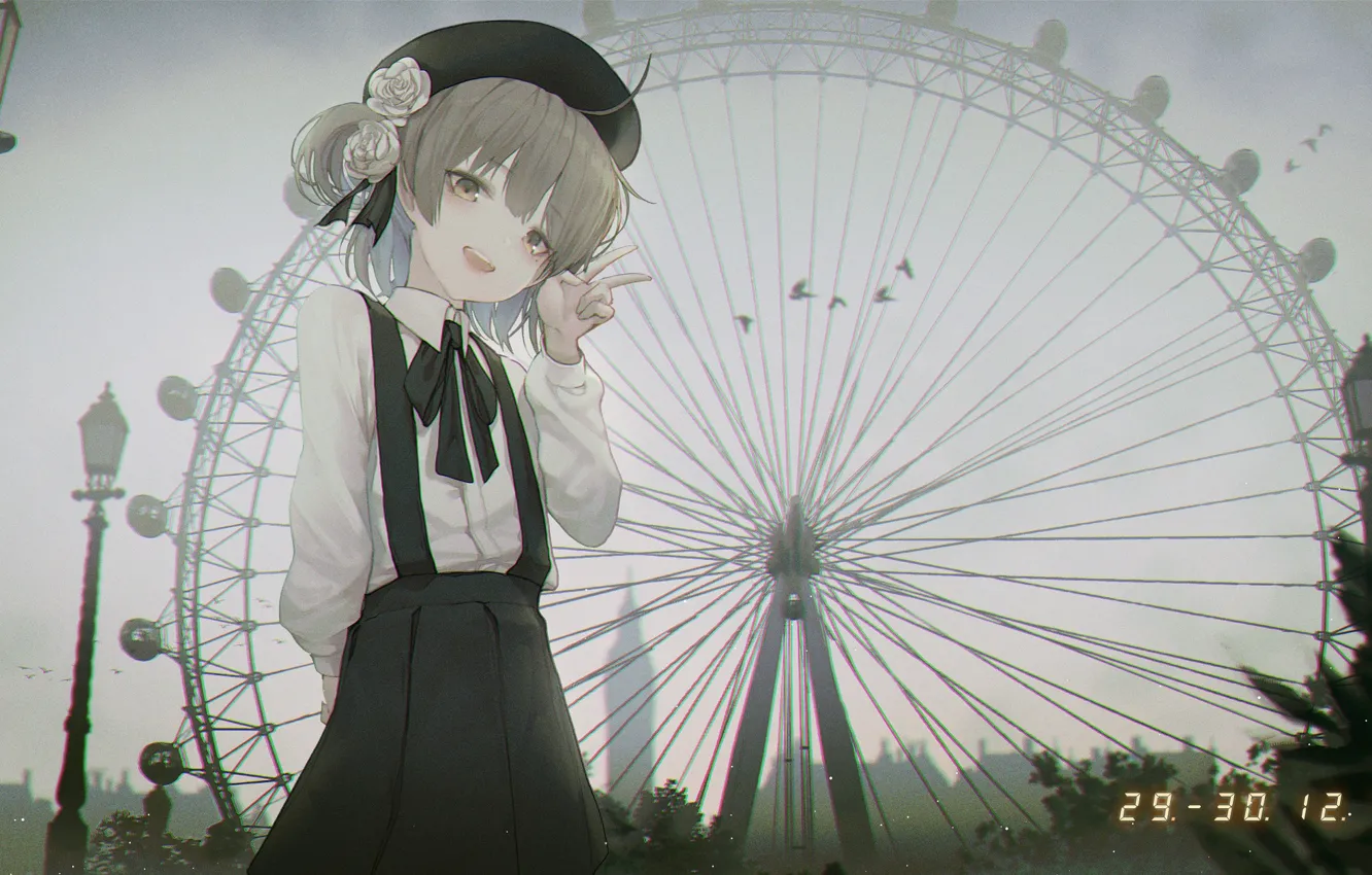 Photo wallpaper girl, Ferris wheel, date, hatoba tsugu, seol