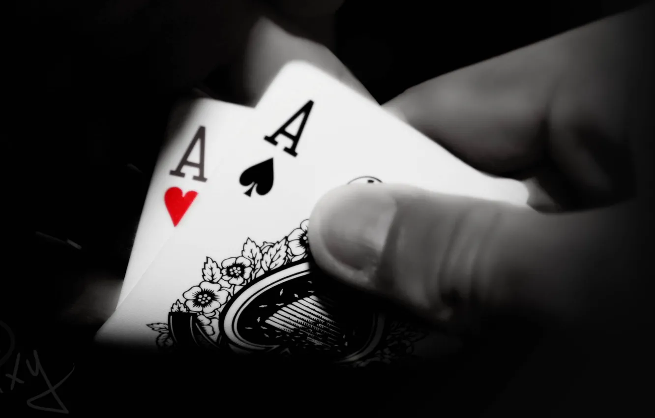 Photo wallpaper poker, casino, 2 aces