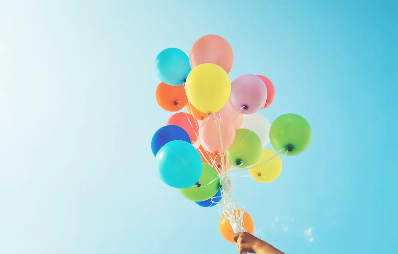 Photo wallpaper balls, blue, colorful, it