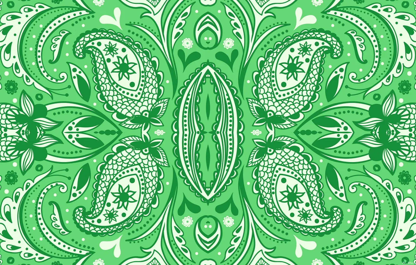 Photo wallpaper green, background, pattern, a remake, hellena
