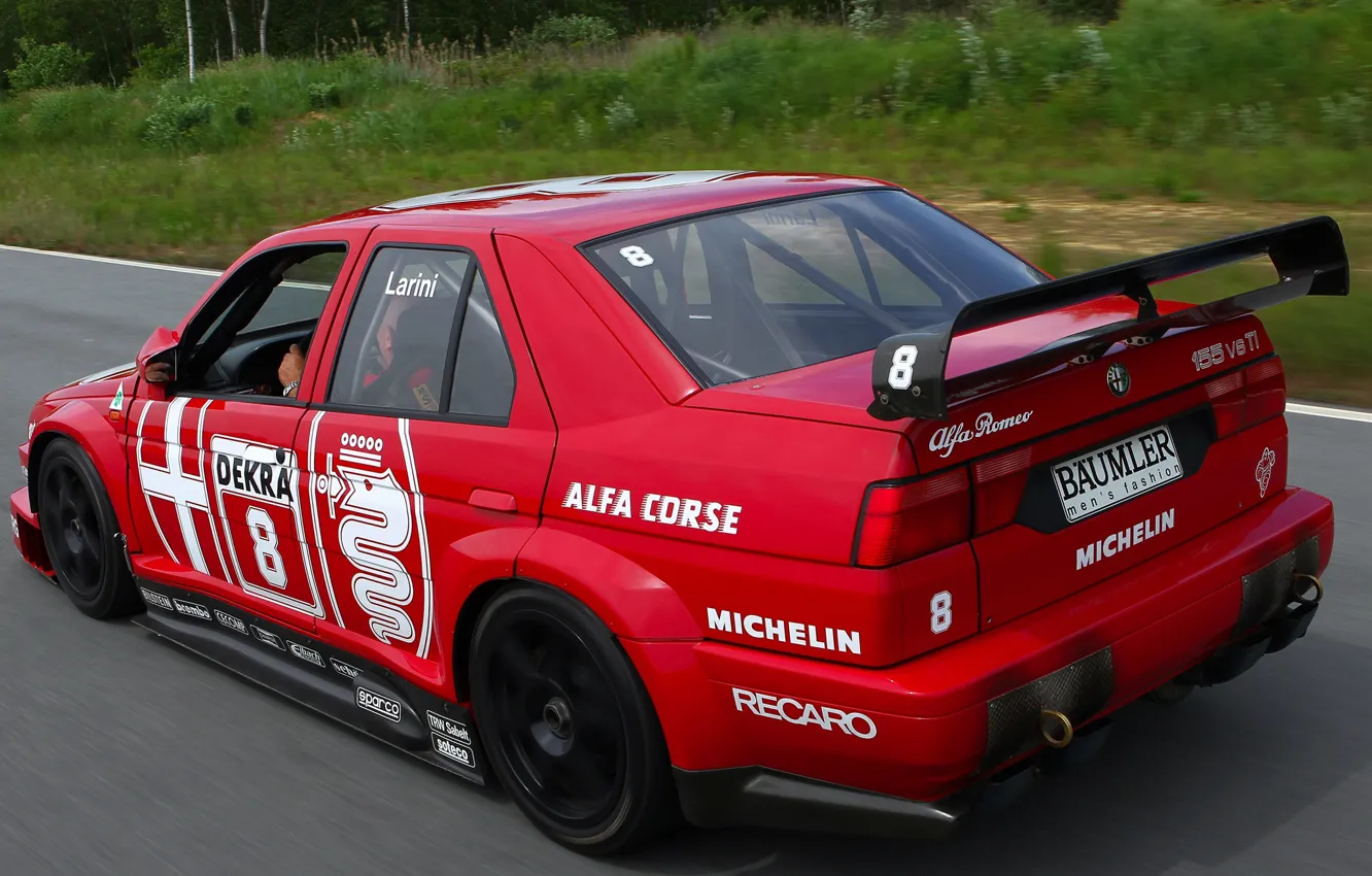 Photo wallpaper Alfa Romeo, DTM, 1993, wing, Sports car, Alfa Romeo 155 V6 TI DTM