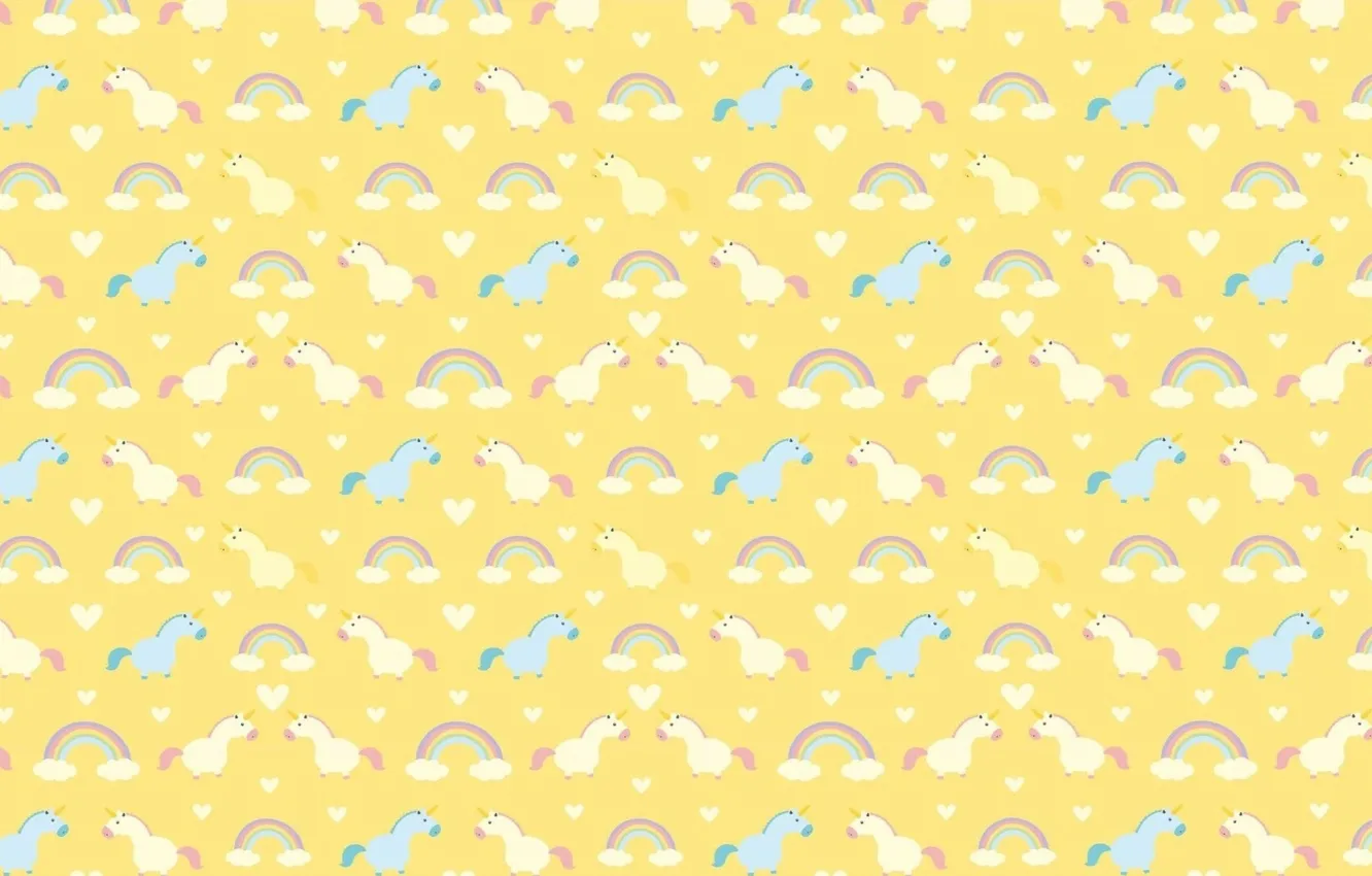 Photo wallpaper Wallpaper, rainbow, art, unicorn, children's, horse