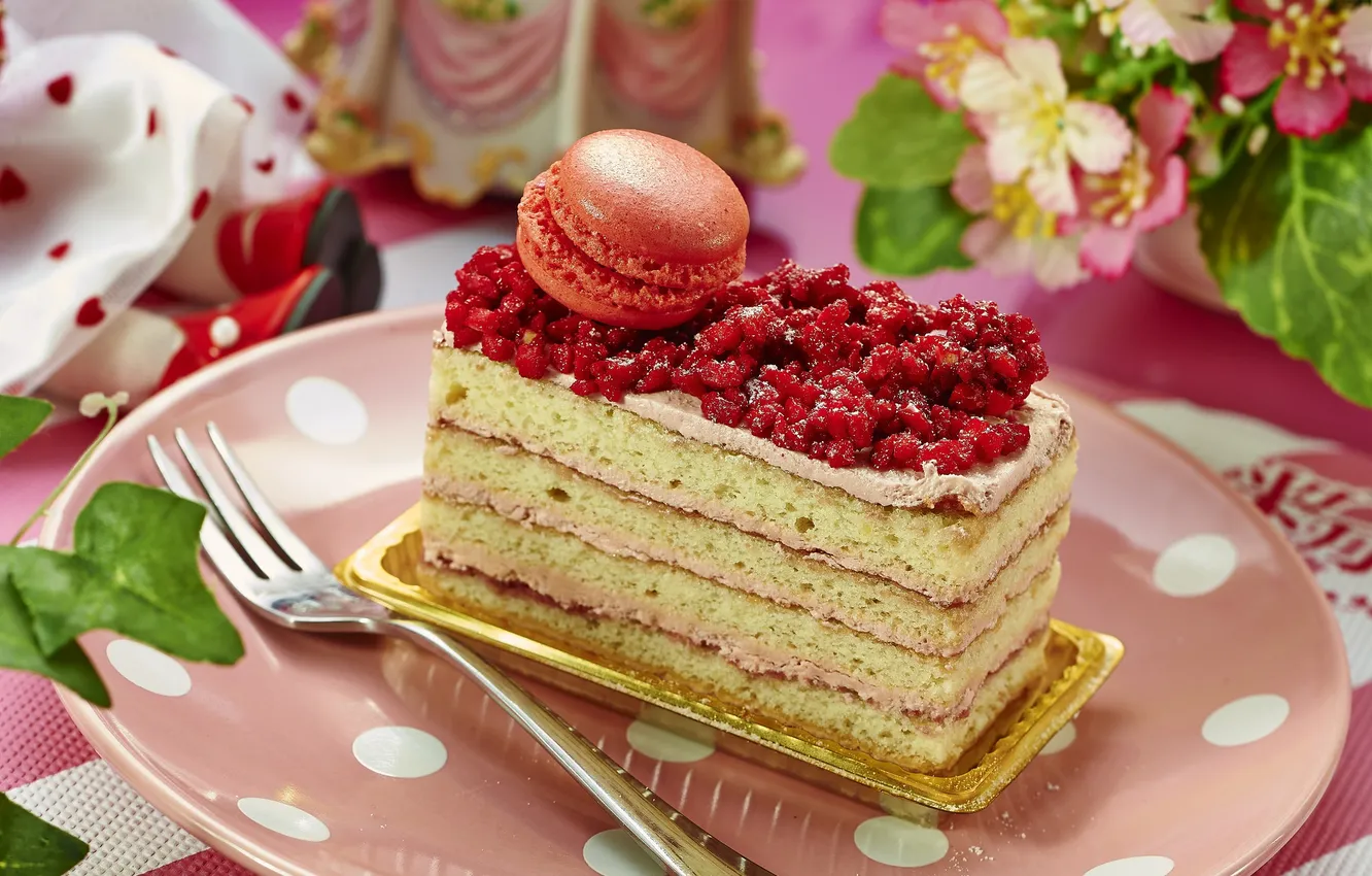 Photo wallpaper cake, dessert, layer, macaron
