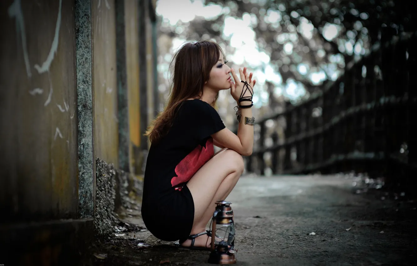 Photo wallpaper sadness, loneliness, thoughts, Girl