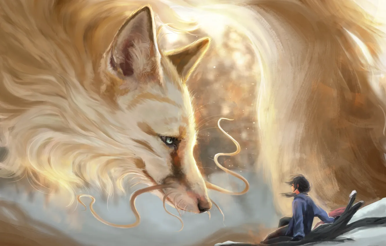 Photo wallpaper girl, spirit, Fox, BY Muns11