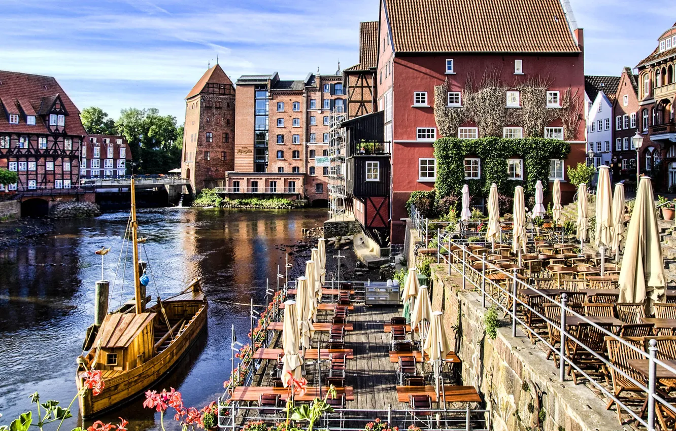 Photo wallpaper Germany, Old Town, Lüneburg, historic city