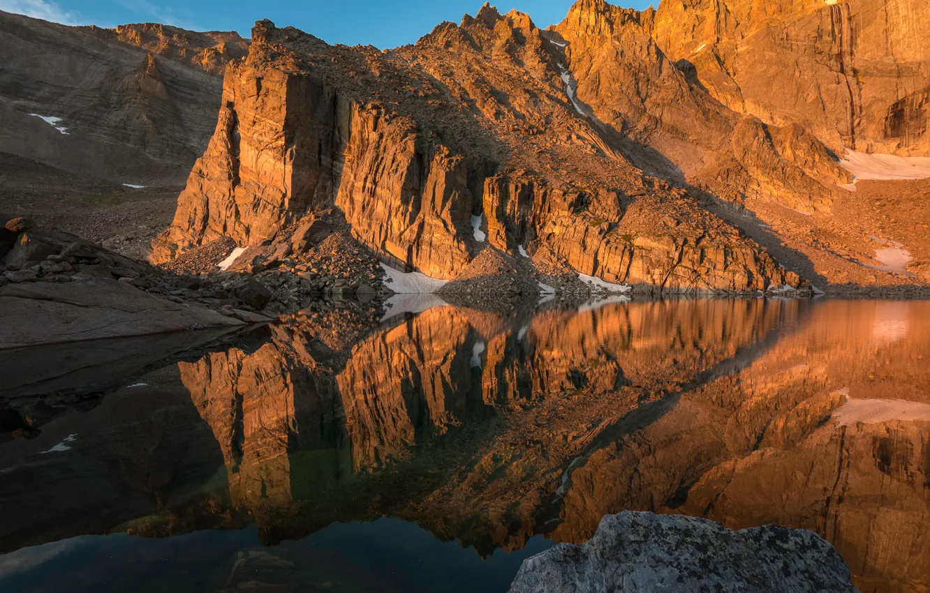 Photo wallpaper water, reflection, rocks