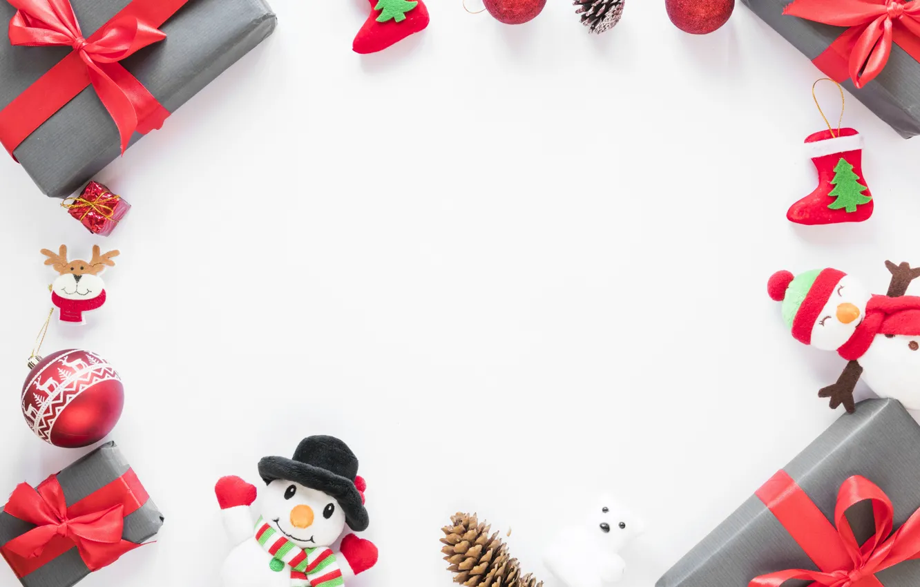 Photo wallpaper decoration, gift, new year, Christmas, Christmas, New Year, gift, decoration