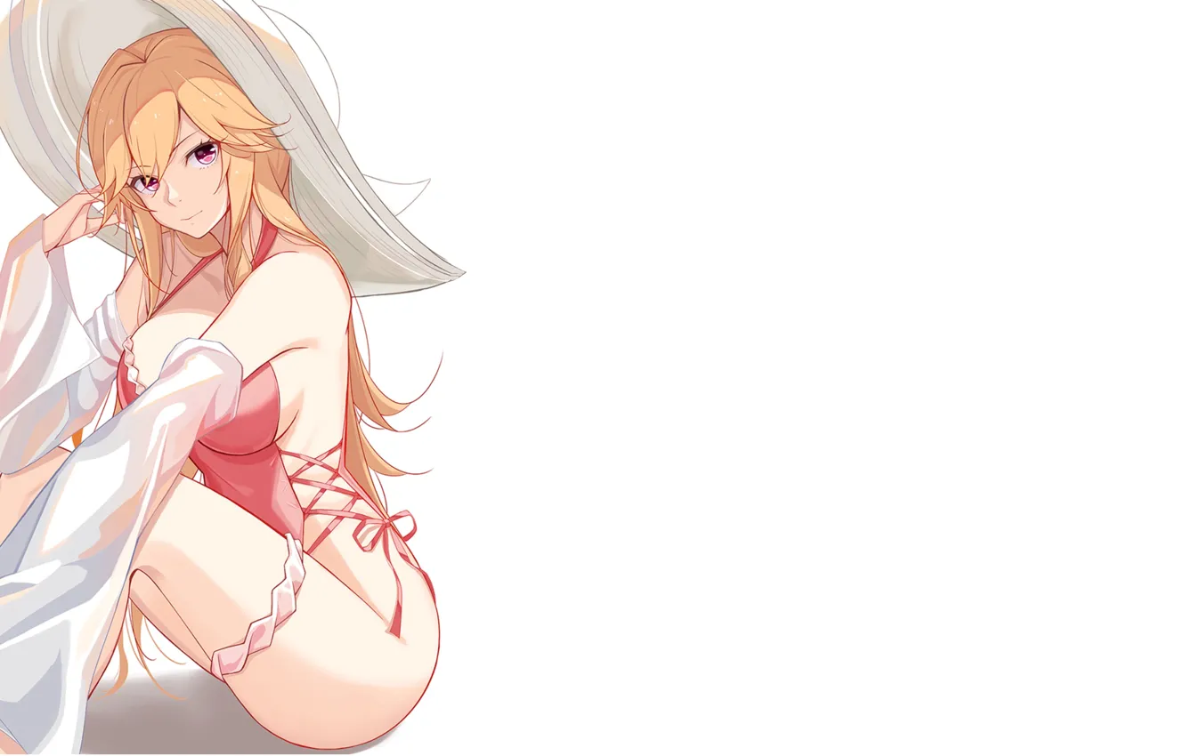 Photo wallpaper hot, sexy, hat, anime, pretty, blonde, swimsuit, cute