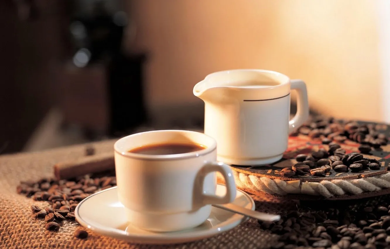 Photo wallpaper coffee, grain, Cup