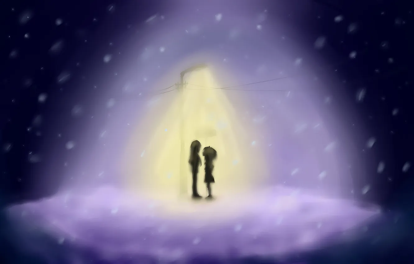 Photo wallpaper romance, meeting, lights, pair, TongueTied, Nightwayfarer, Dimon