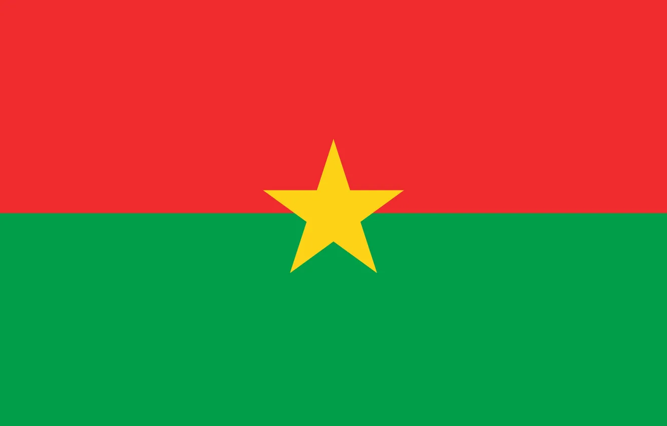 Photo wallpaper green, red, star, yellow, flag, Burkina Faso