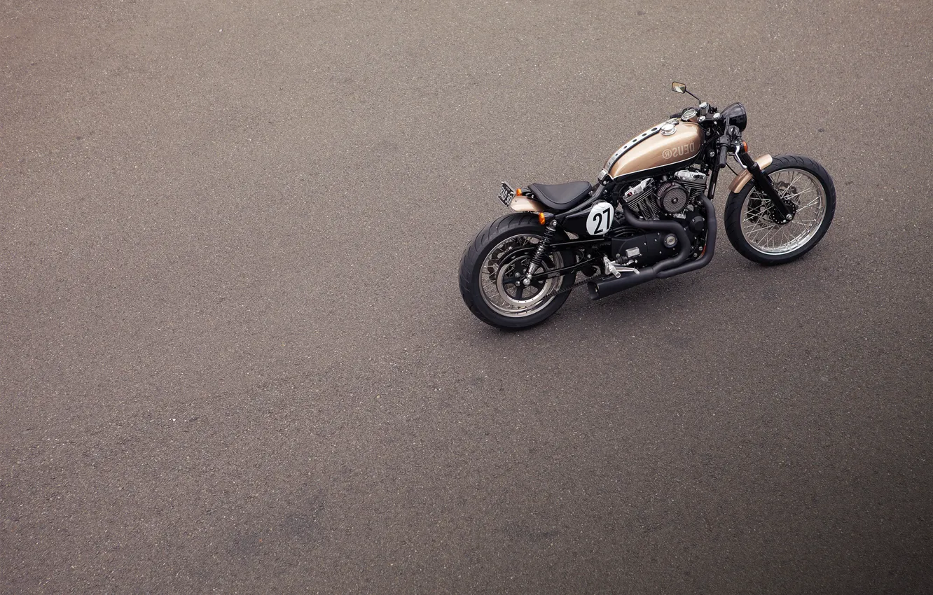 Photo wallpaper asphalt, model, motorcycle, class, custom, custom, custom items, Cafe Racer