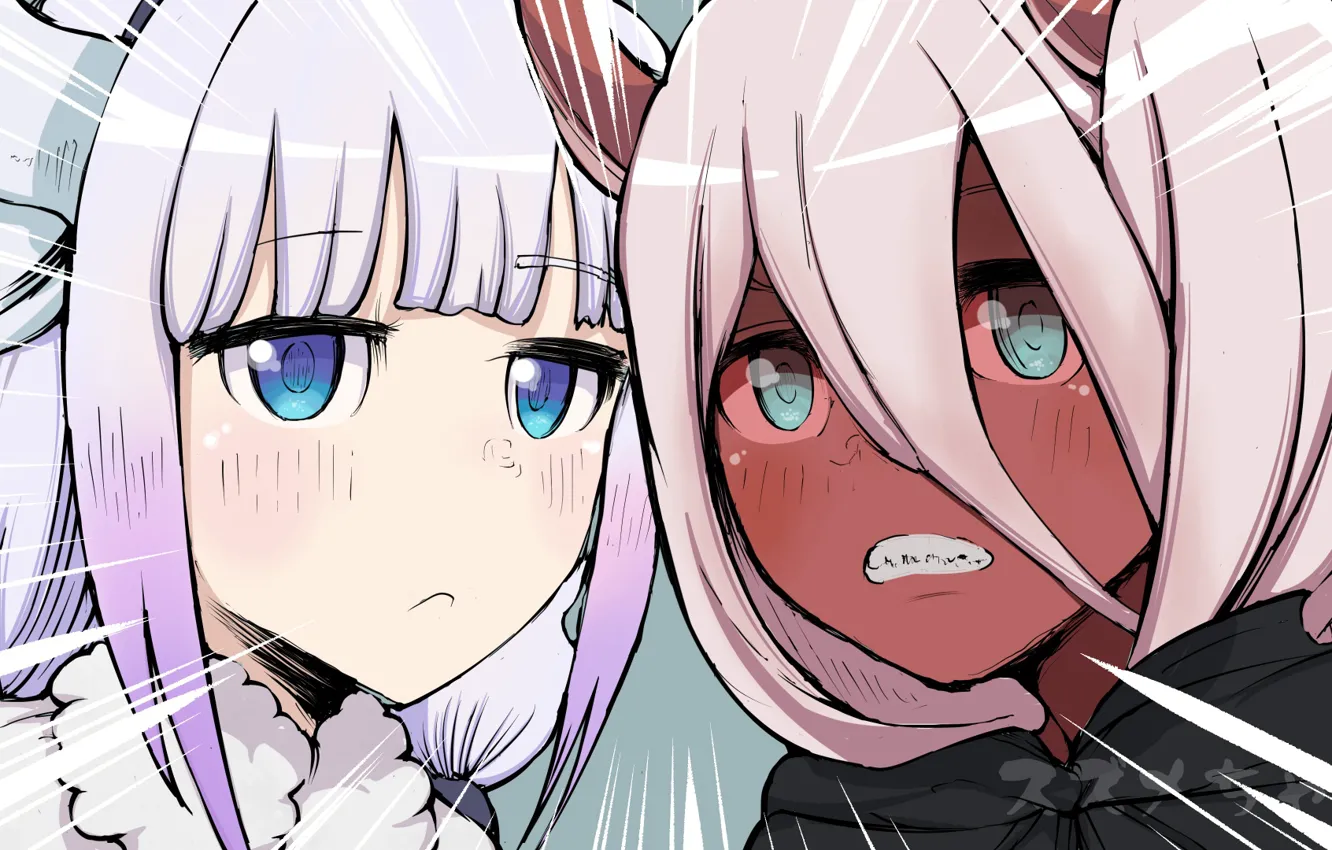 Photo wallpaper Kobayashi-san Chi no Maid Dragon, Carry Kamui, Darling in the FranXX, Zero Two