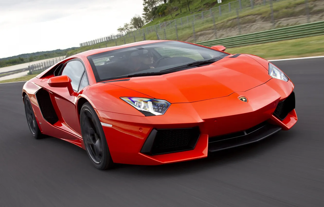 Photo wallpaper Lamborghini, red, Lamborghini, Aventador