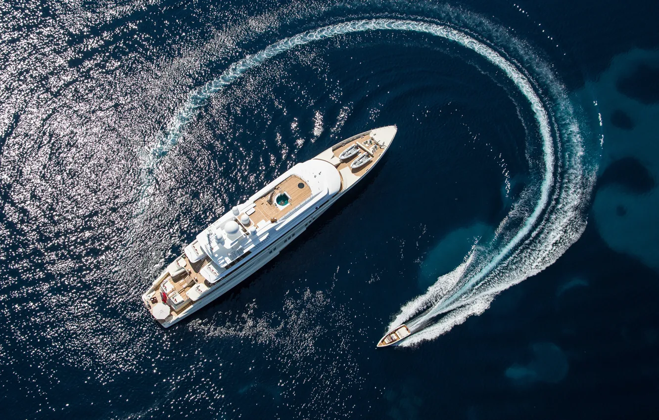 Photo wallpaper sea, France, yacht, the view from the top, Cannes, superyacht