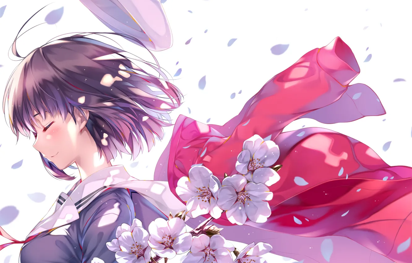 Photo wallpaper flowers, anime, art, girl, saenai heroine from sodatekata