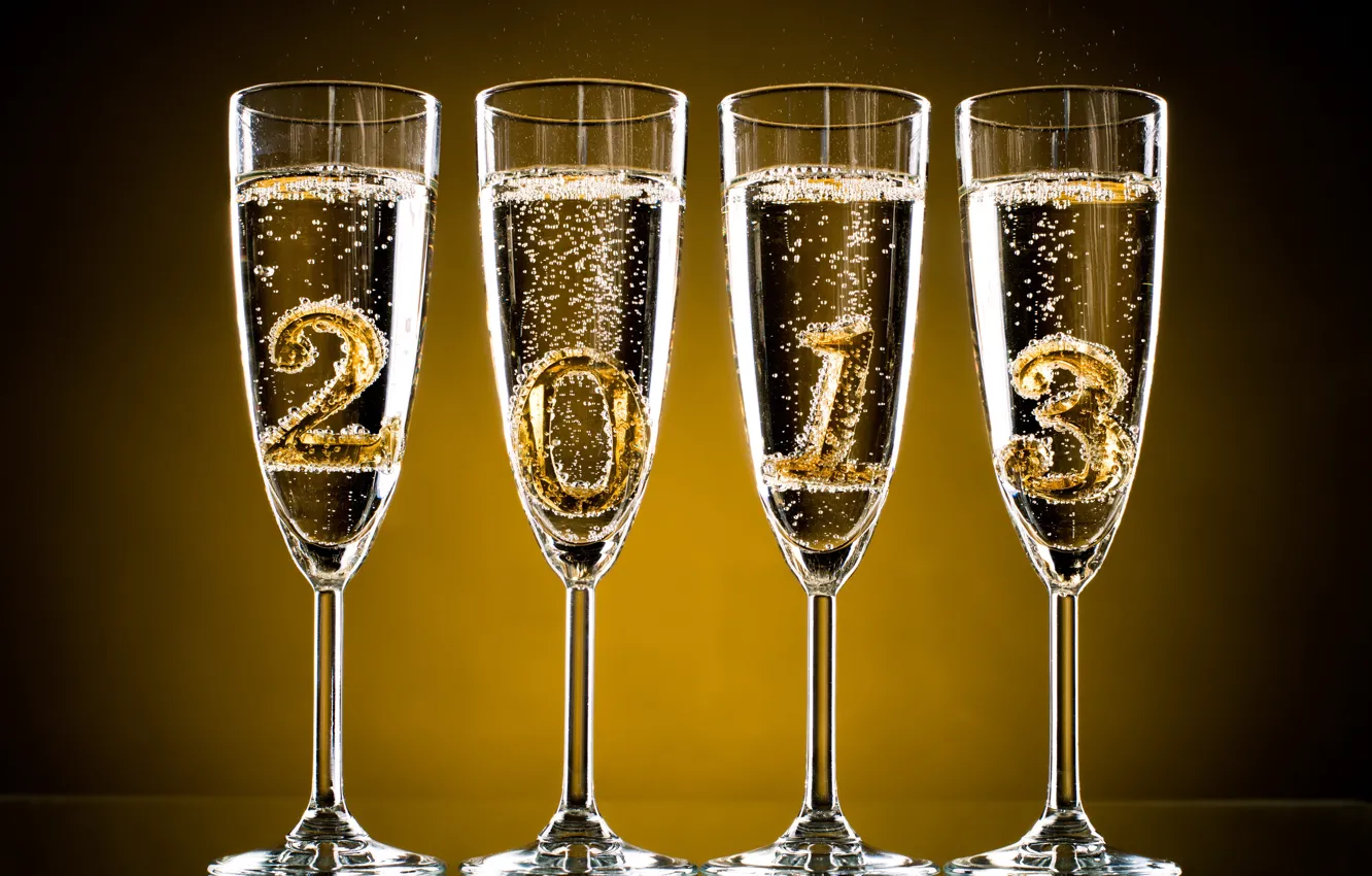 Photo wallpaper holiday, New Year, glasses, Christmas, figures, champagne, 2013