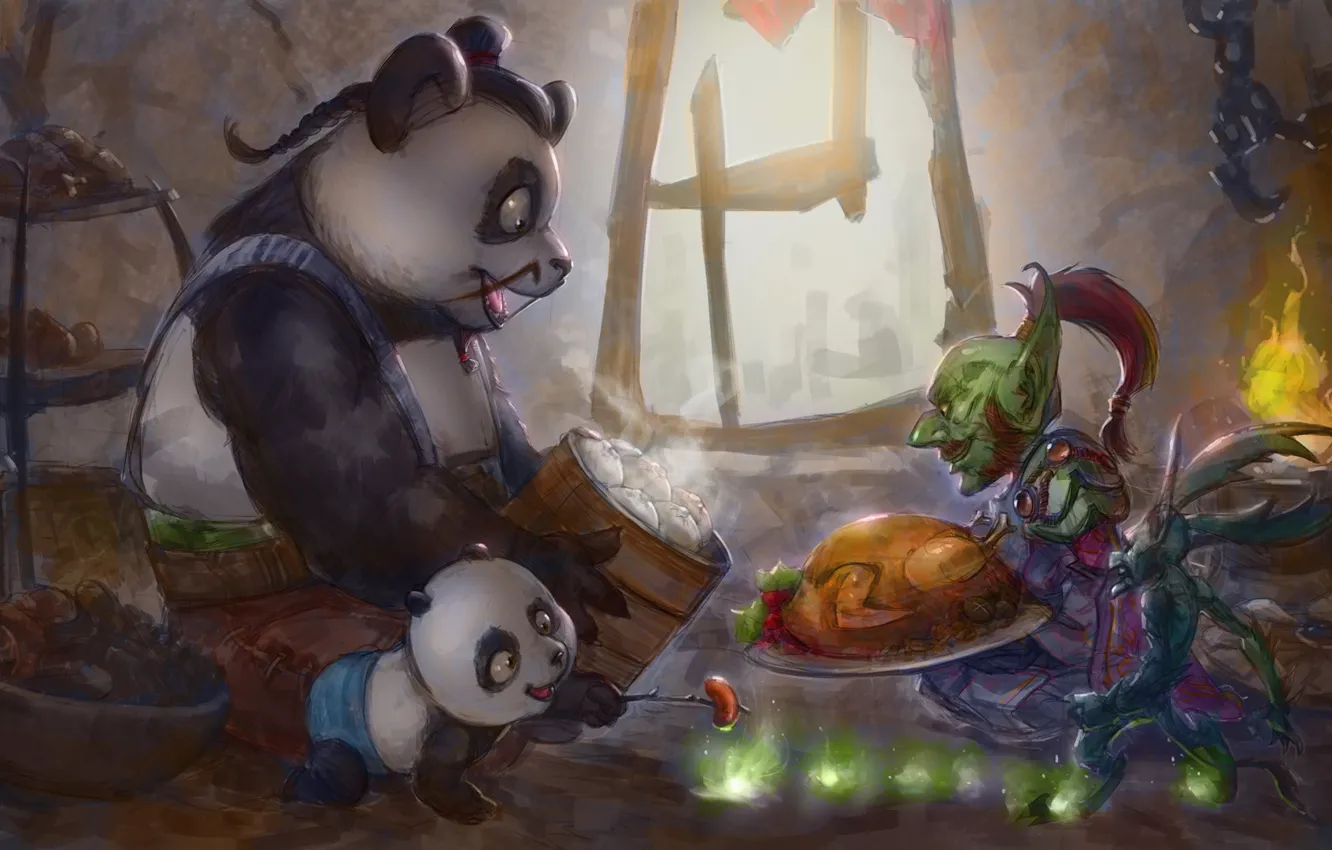 Photo wallpaper fantasy, the game, Panda, World of Warcraft, Wow
