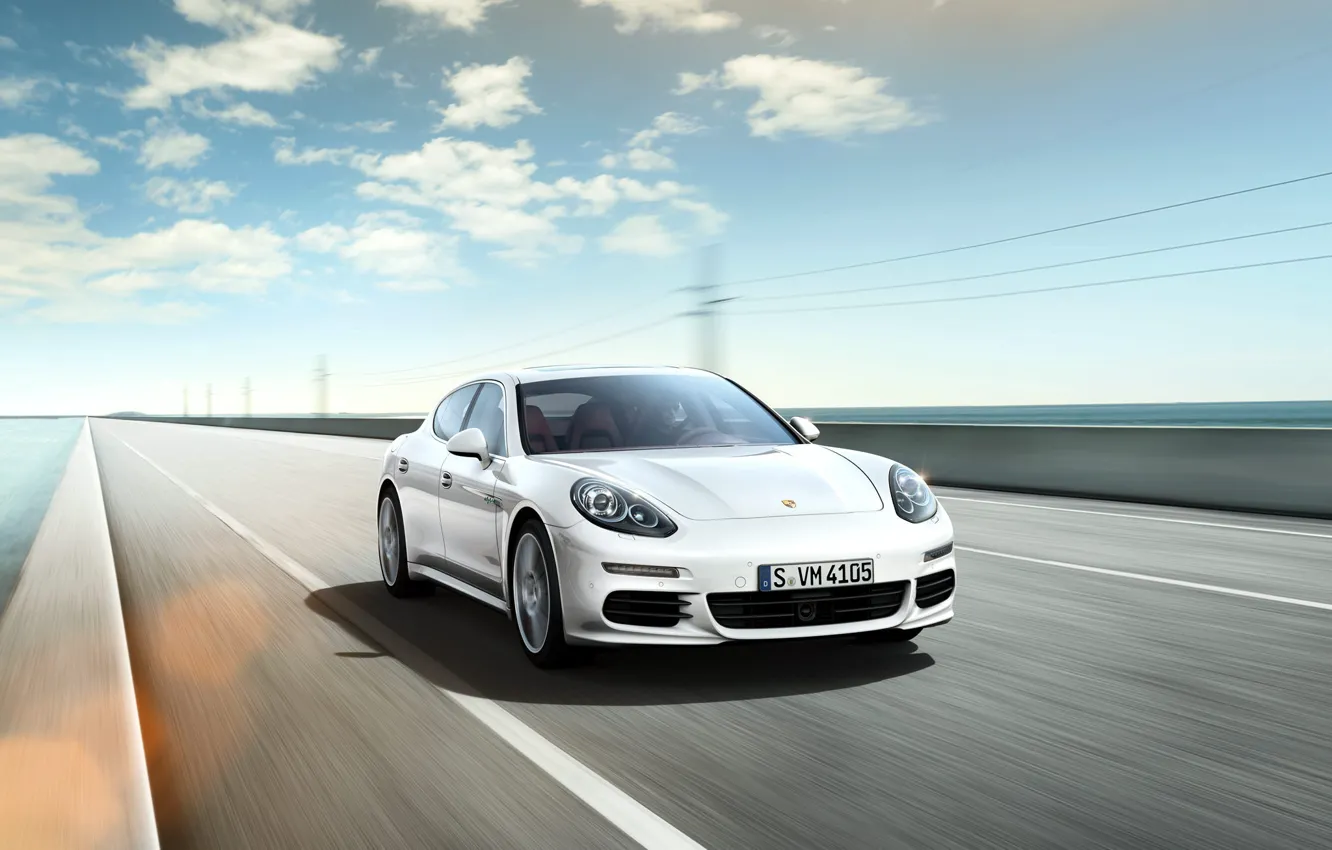 Photo wallpaper track, Porsche, highway, Panamera, Porsche, Panamera, 2015