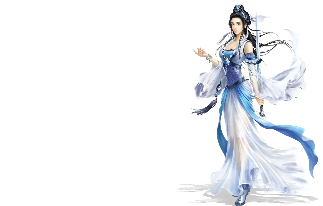 Photo wallpaper girl, fantasy, the game, sword, warrior, art