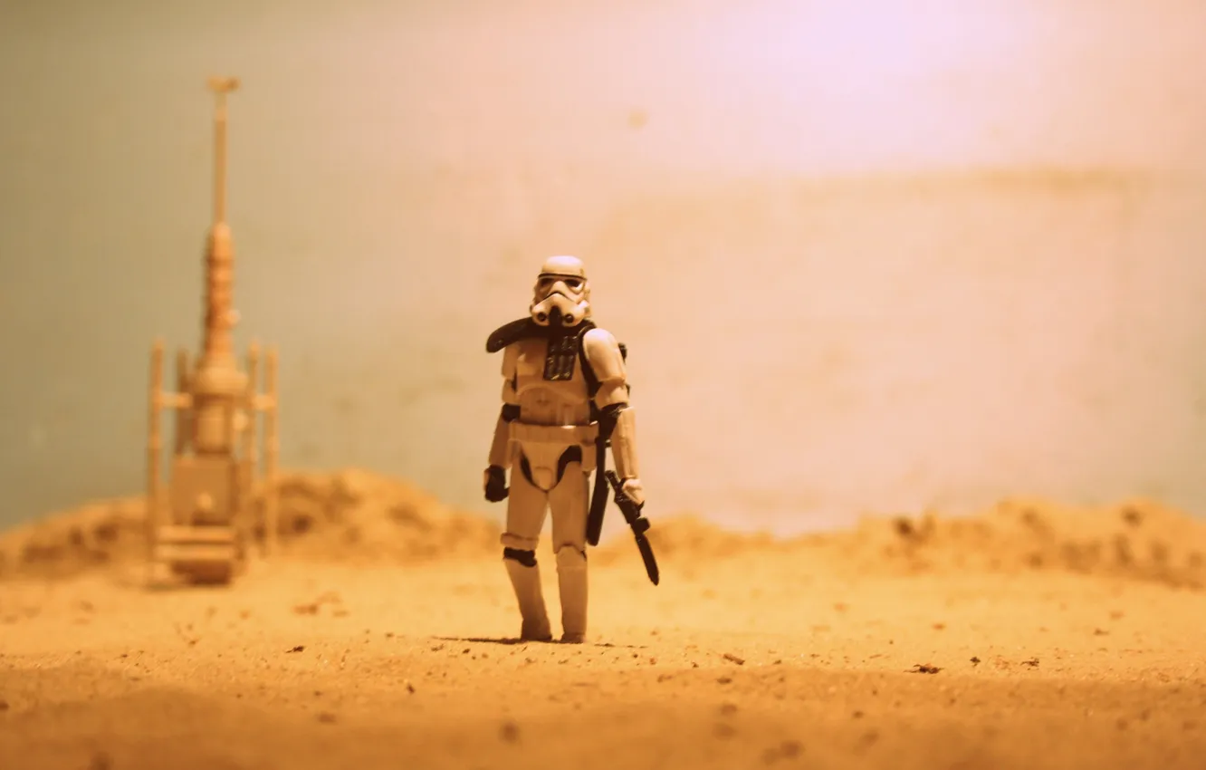 Photo wallpaper sand, desert, shadow, Star Wars, solar, BlasTech E-11, Blaster, Sandtrooper