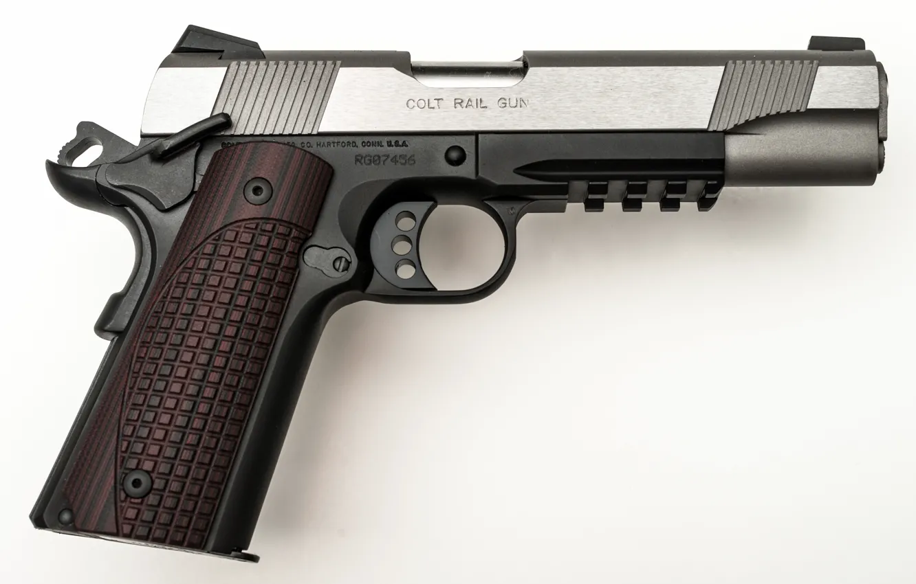 Photo wallpaper metal, gun, Colt rail gun