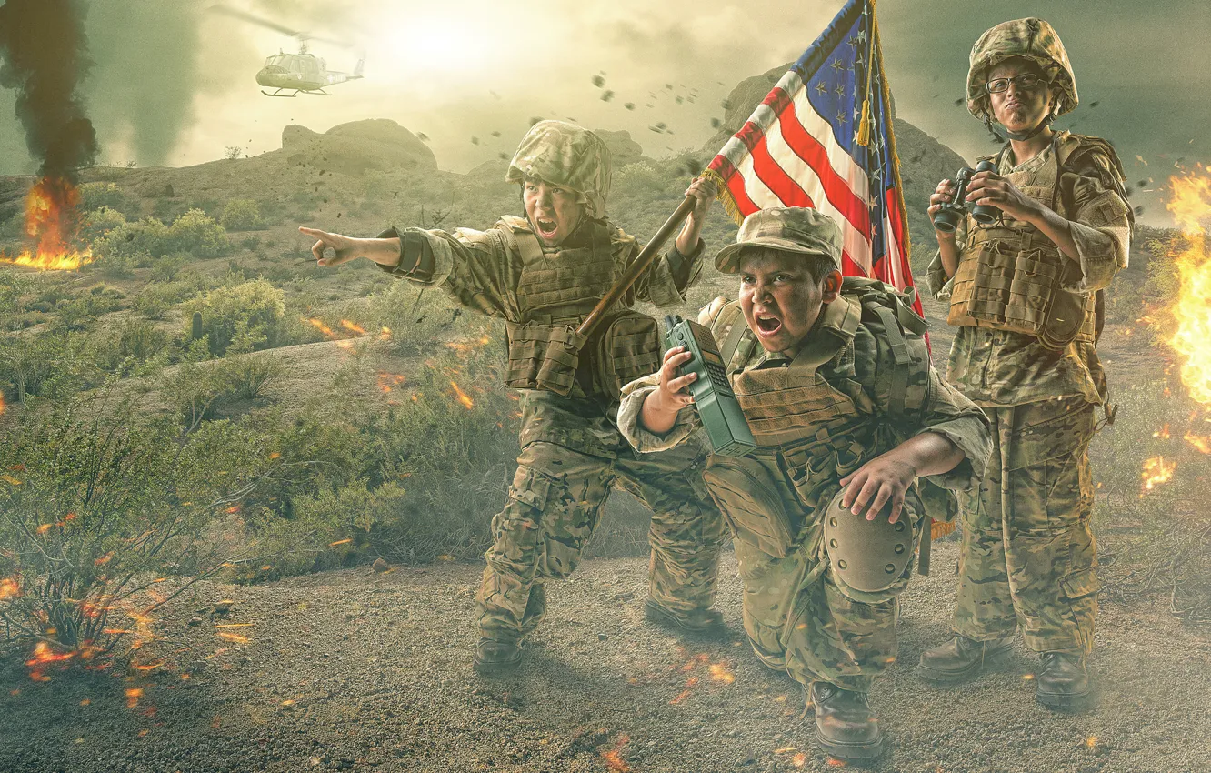 Photo wallpaper war, battlefield, Military