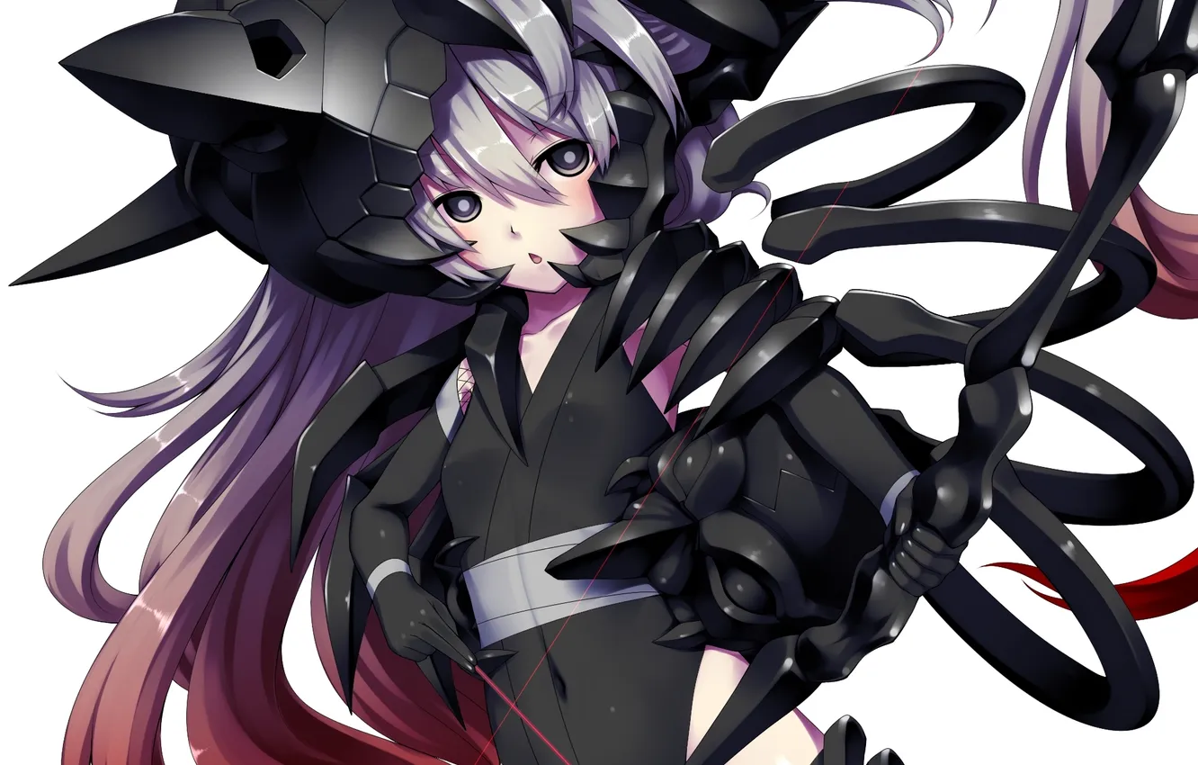 Photo wallpaper girl, weapons, anime, bow, art, fangs, armor, arrows