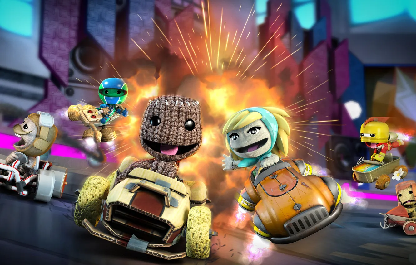 Photo wallpaper Little Big Planet, Video Game, little big planet cart