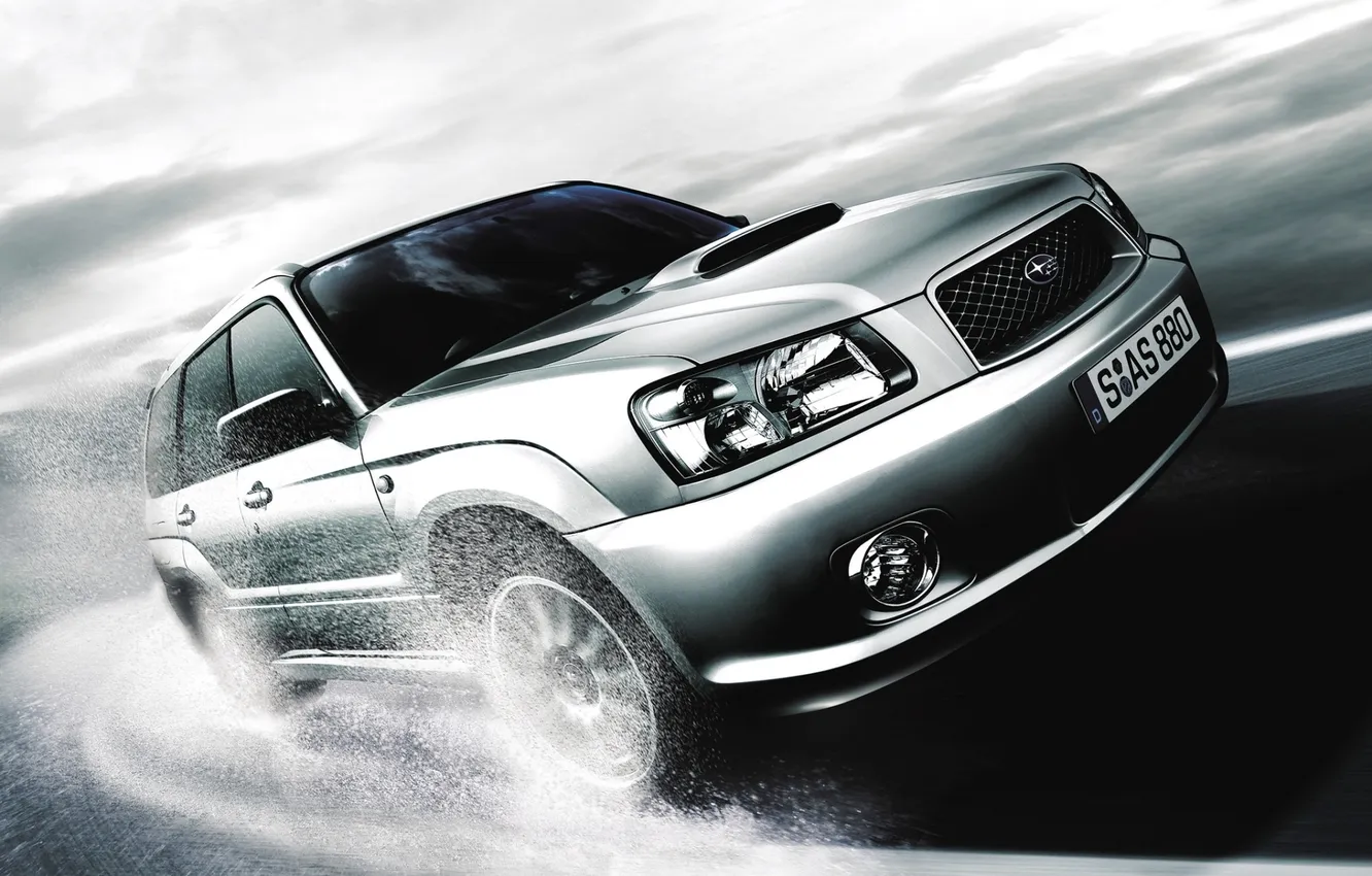 Photo wallpaper road, the sky, squirt, Subaru, jeep, the front, Subaru, Forester