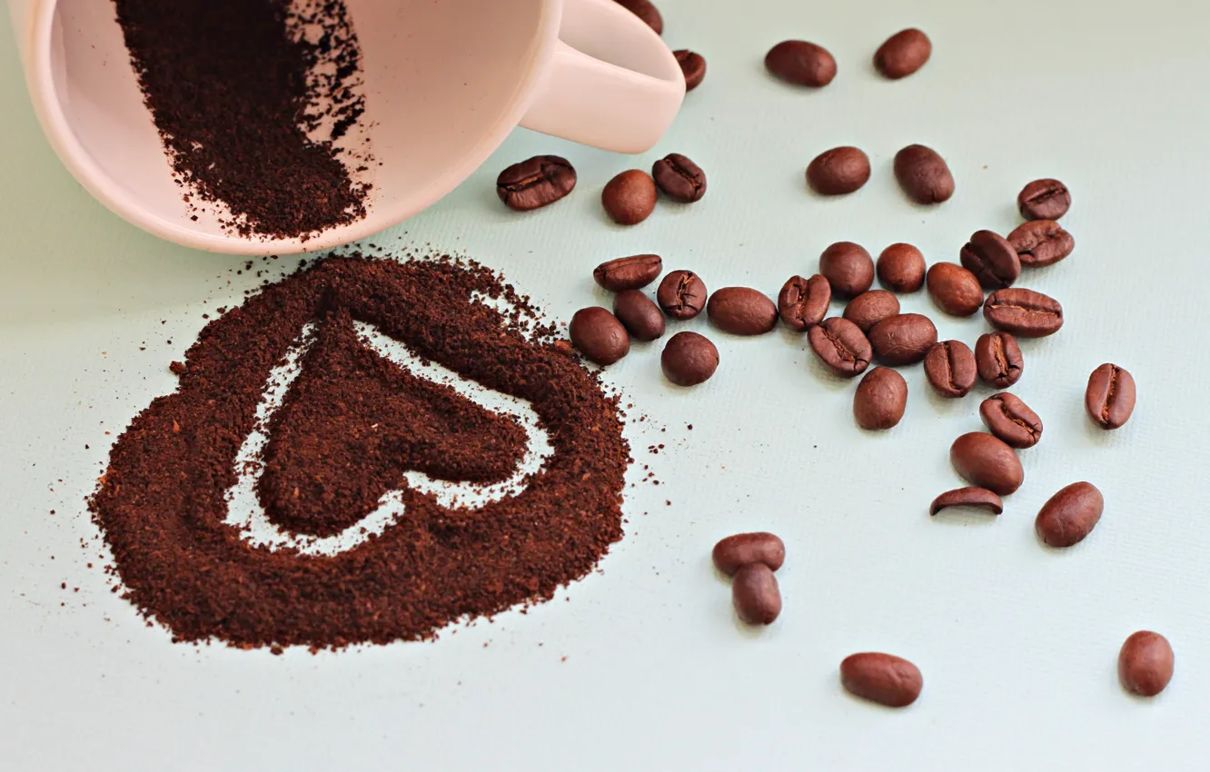 Photo wallpaper coffee, cup, beans, coffee