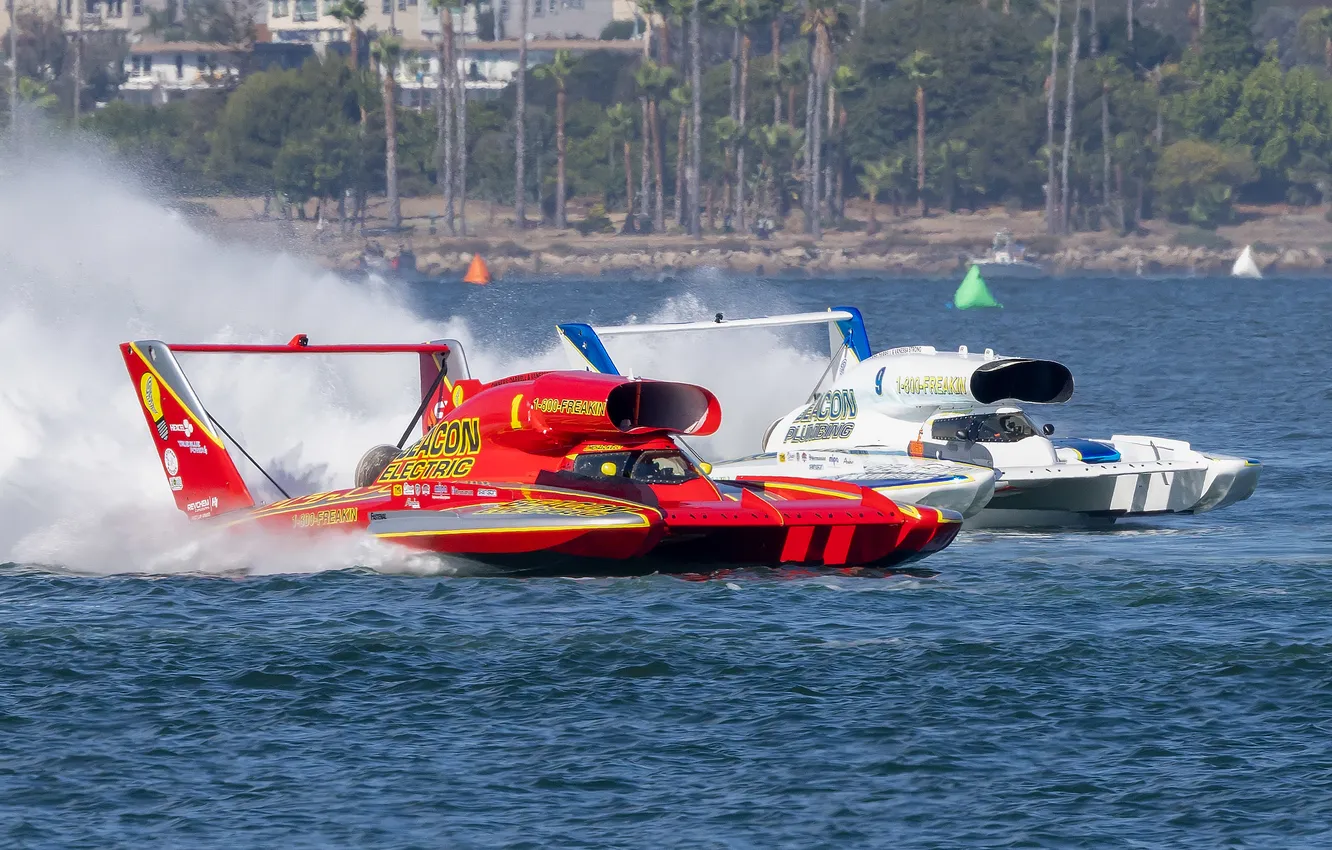 Photo wallpaper race, boat, speed
