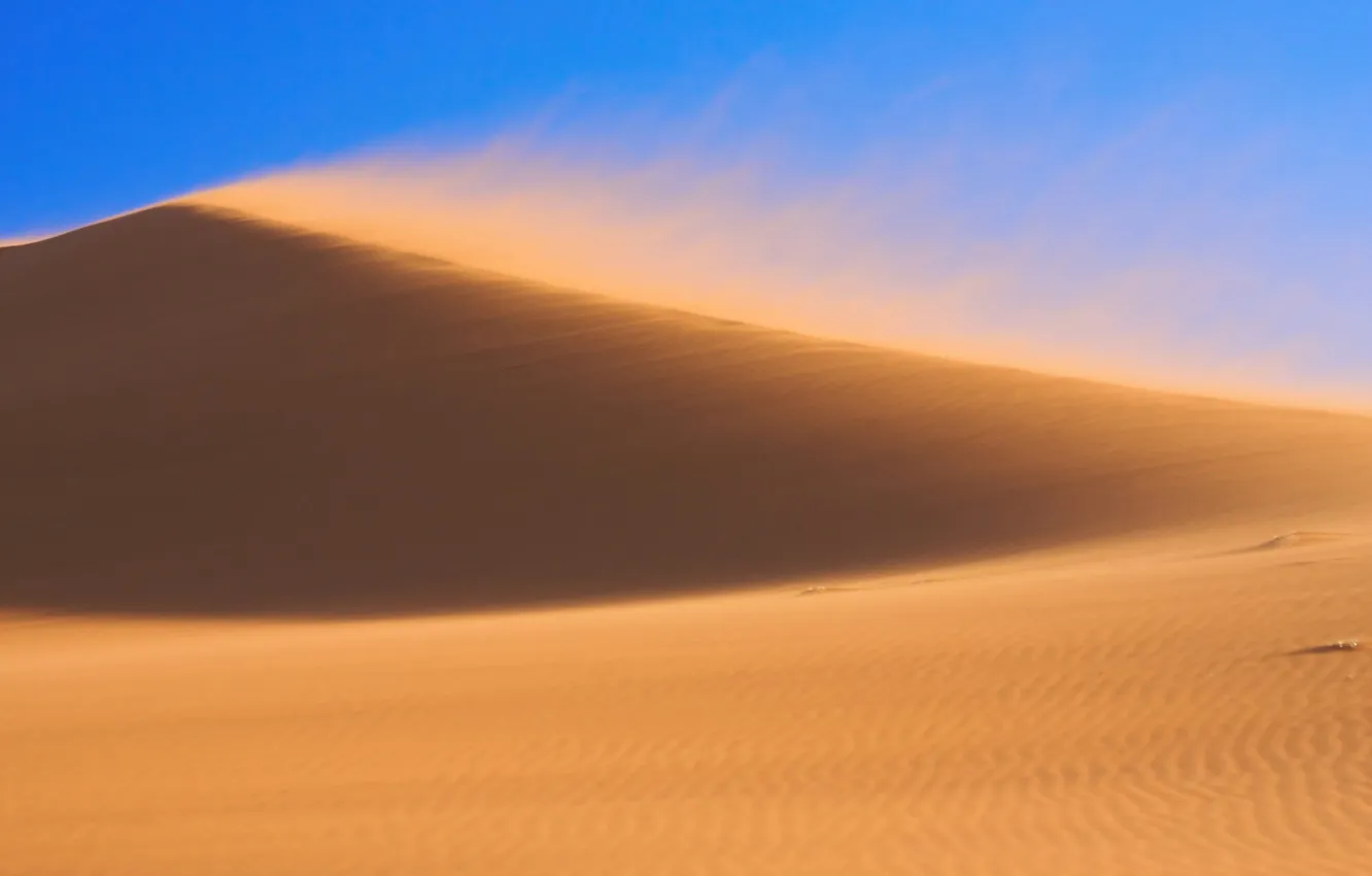Photo wallpaper sand, landscape, the wind, desert, dunes