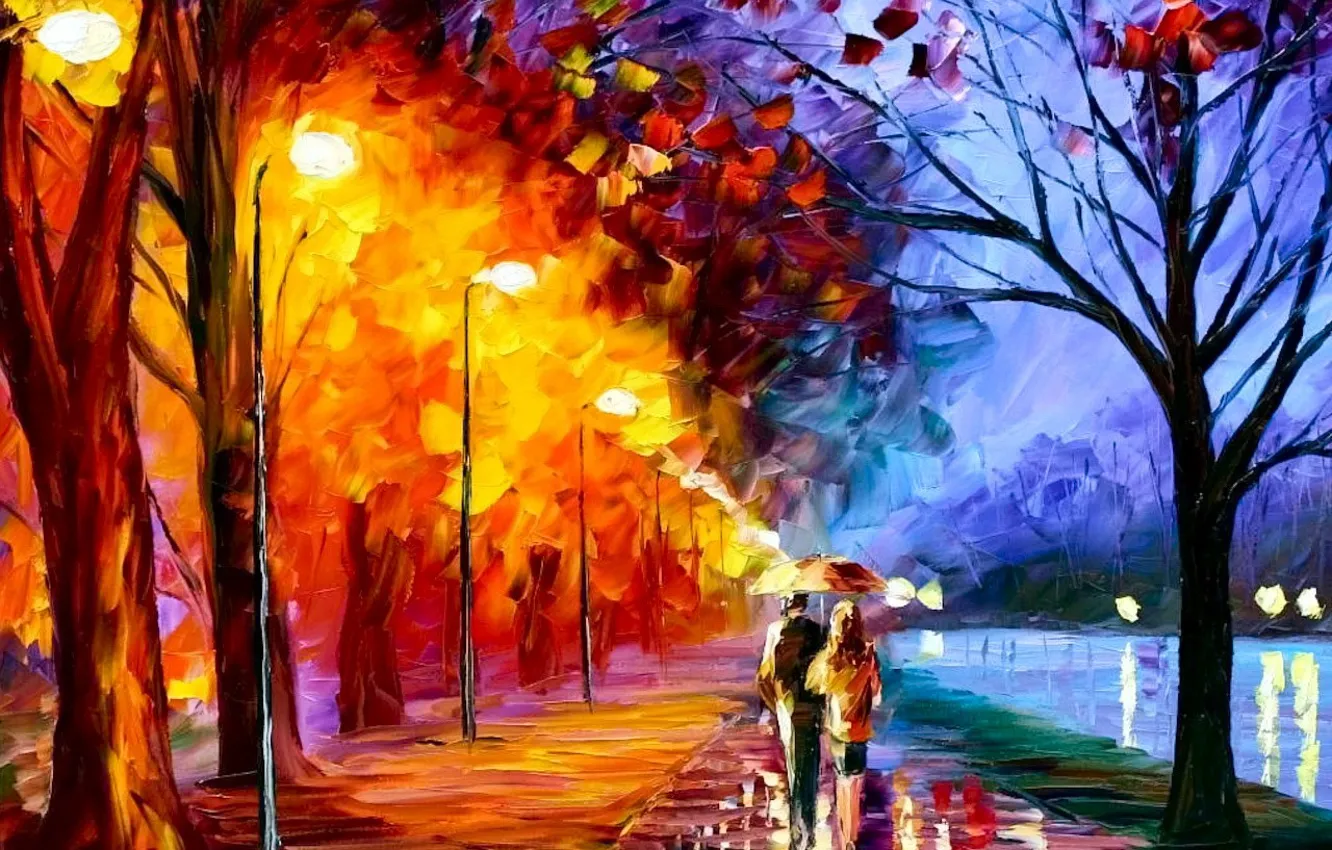 Photo wallpaper love, figure, oil, pair