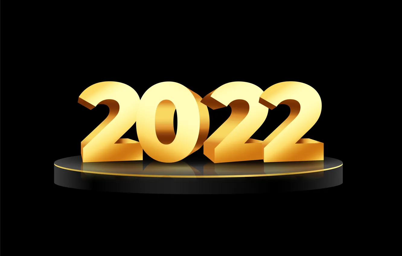 Photo wallpaper gold, new year, figures, golden, black background, New Year, luxury, decoration