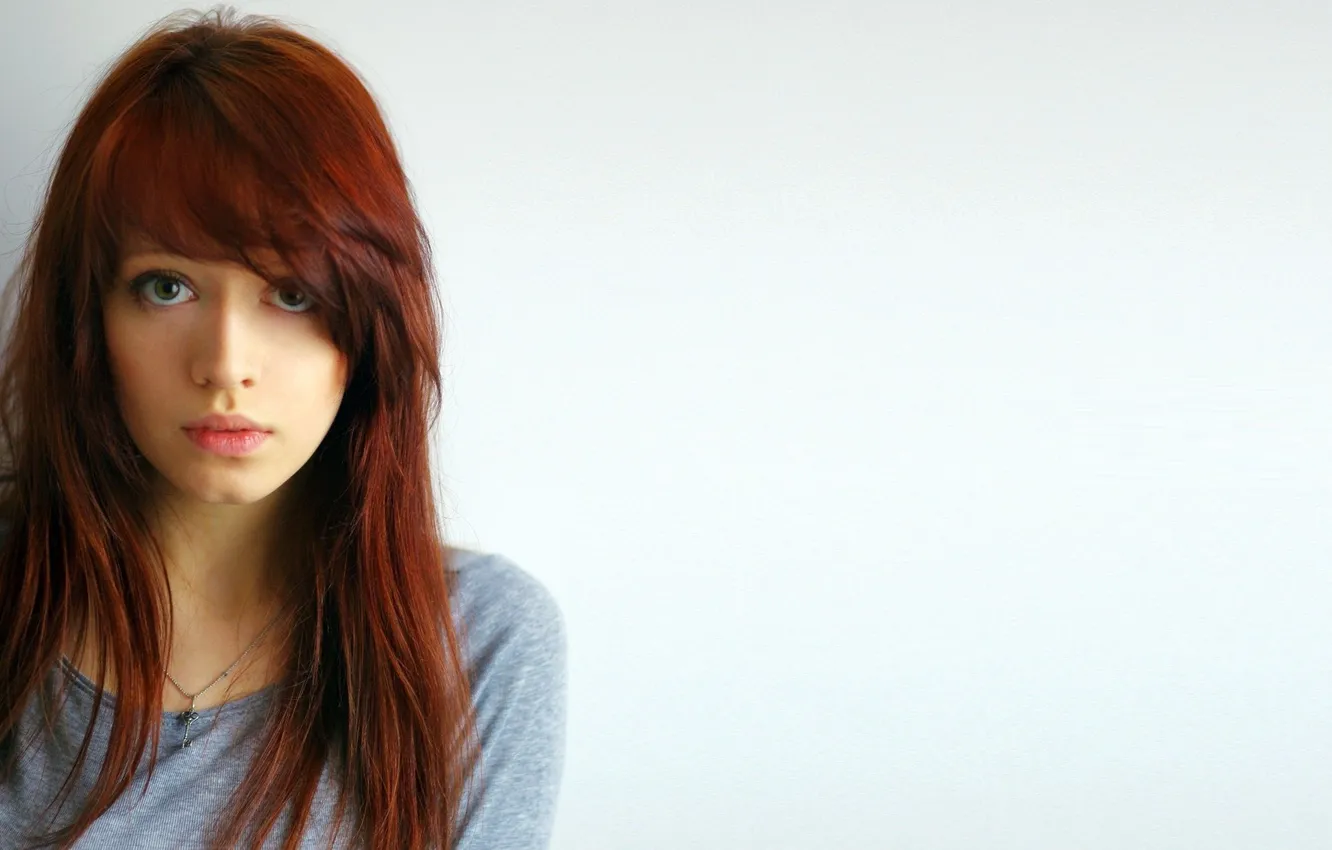 Photo wallpaper eyes, look, girl, face, lips, red