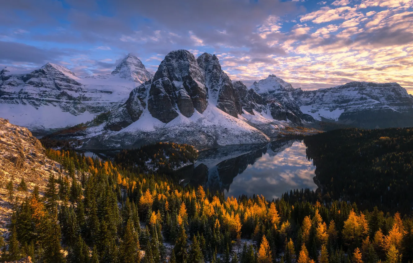 Photo wallpaper autumn, forest, mountains, lake, Canada, Canada, British Columbia, British Columbia