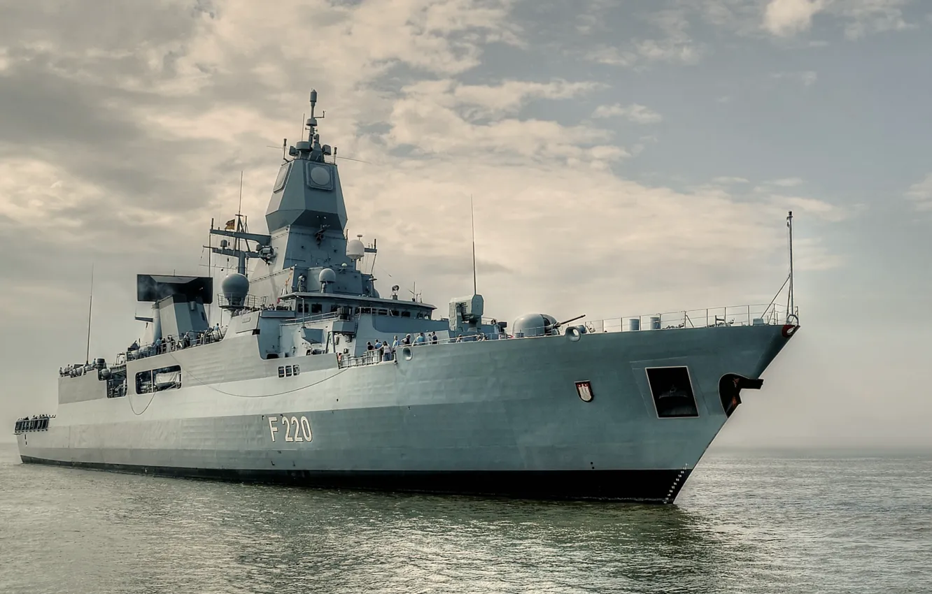 Photo wallpaper frigate, Hamburg, The German Navy