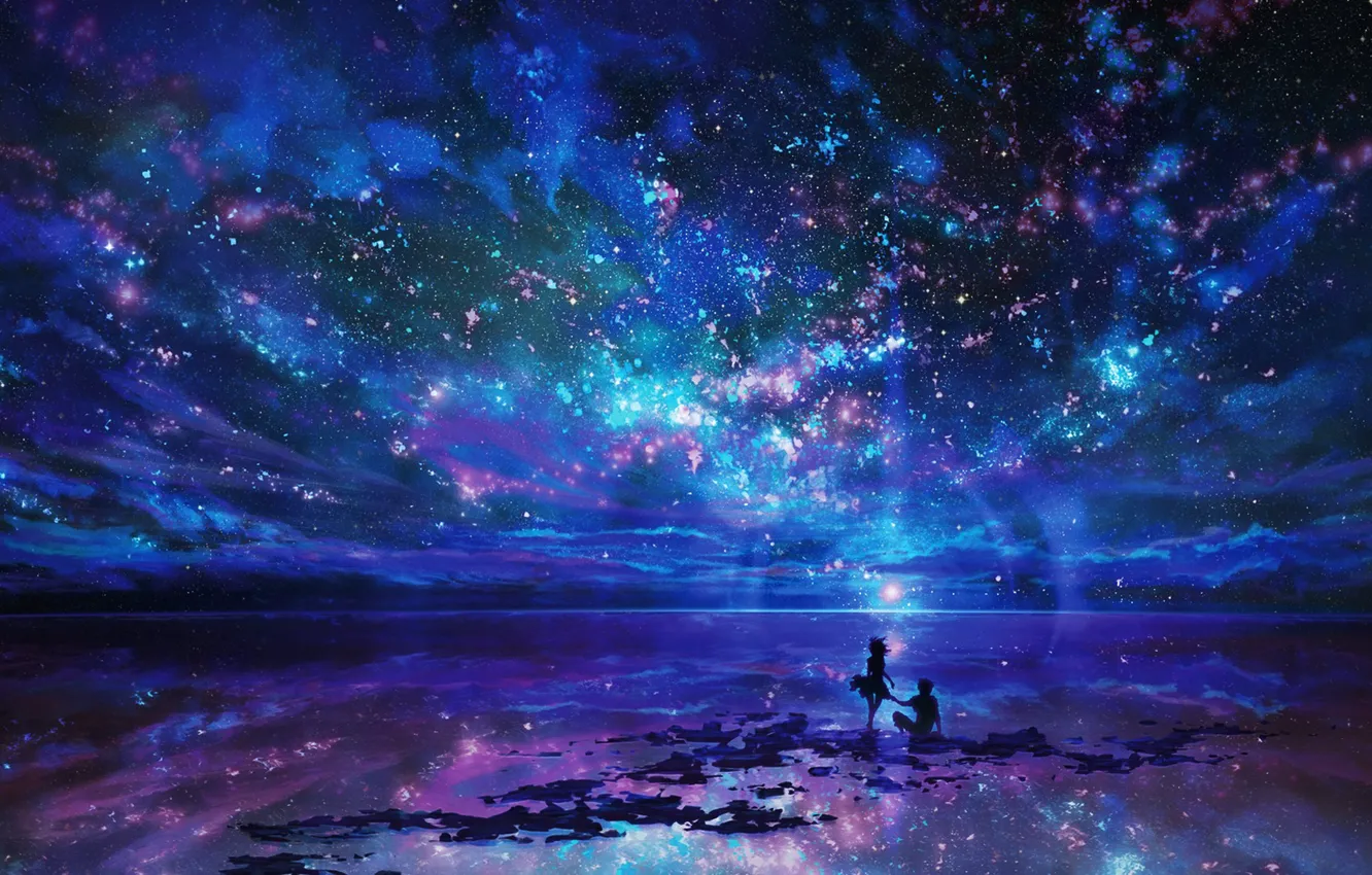 Photo wallpaper the sky, stars, love