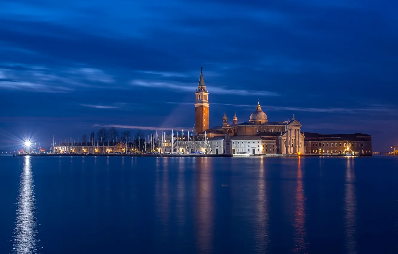 Photo wallpaper island, tower, yachts, Italy, Church, Venice, Italy, harbour