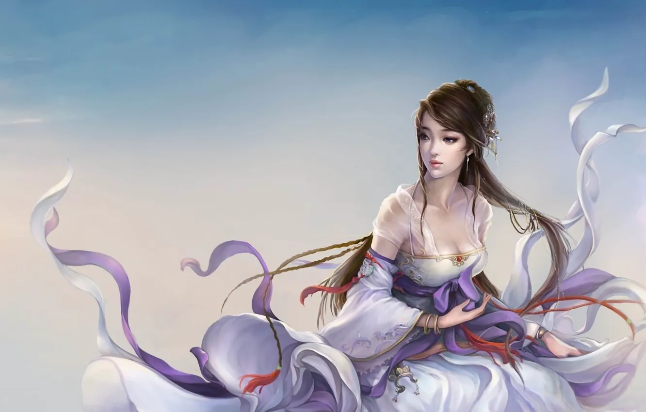 Photo wallpaper girl, the wind, the game, art, fantasy, character