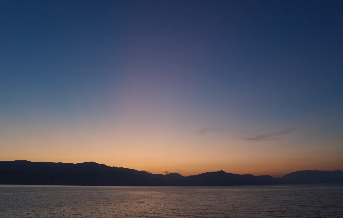 Photo wallpaper sea, mountains, dawn, Croatia