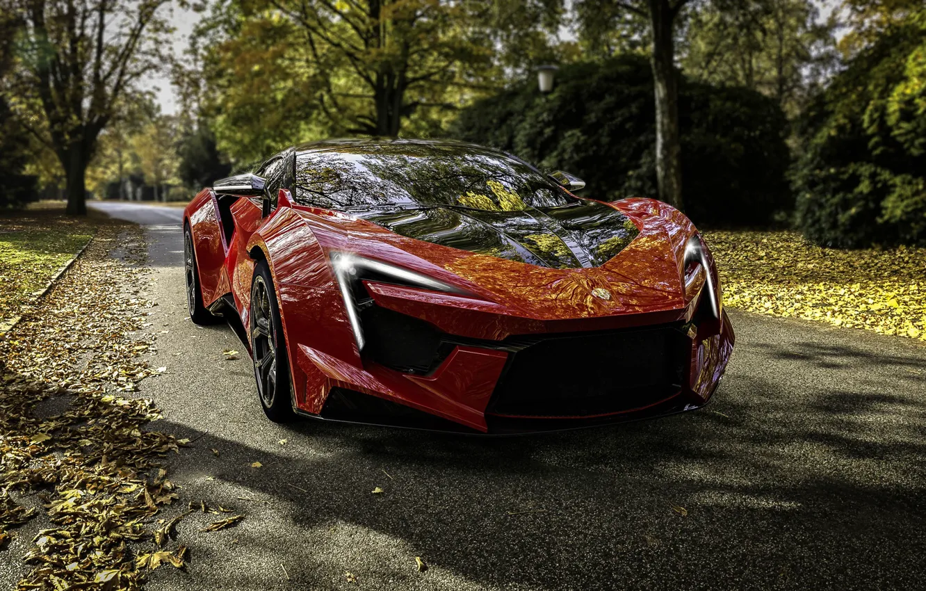 Photo wallpaper Red, Auto, Machine, Rendering, Supercar, Concept Art, The front, Sports car