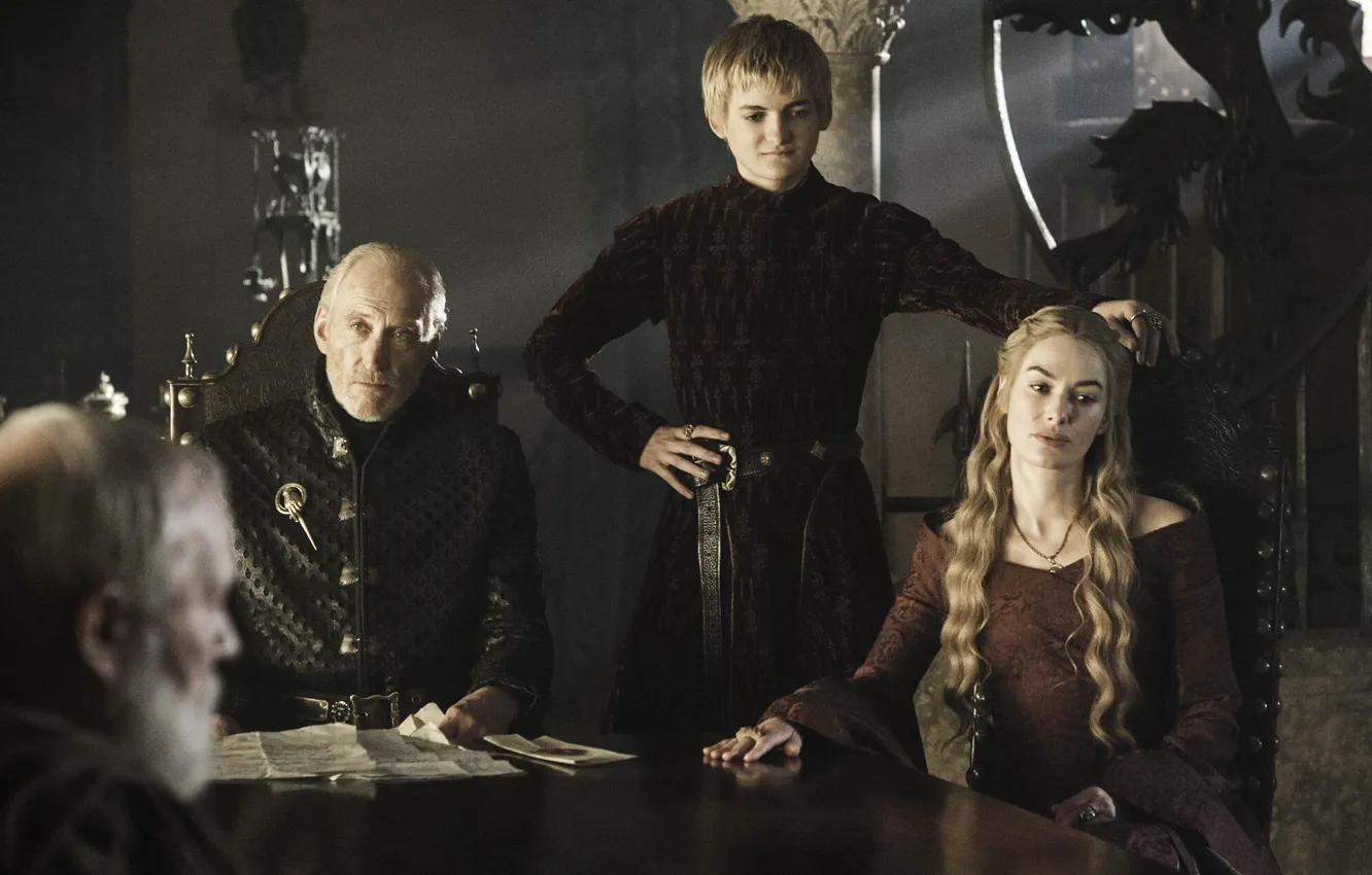 Photo wallpaper Game of Thrones, Lena Headey, Baratheons, Jack Gleeson, Charles Dance, Joffrey, Cersei, Tywin