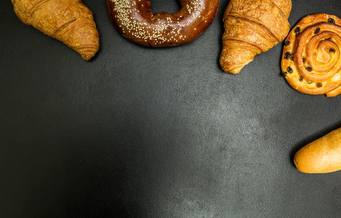 Photo wallpaper donuts, cakes, buns, croissants