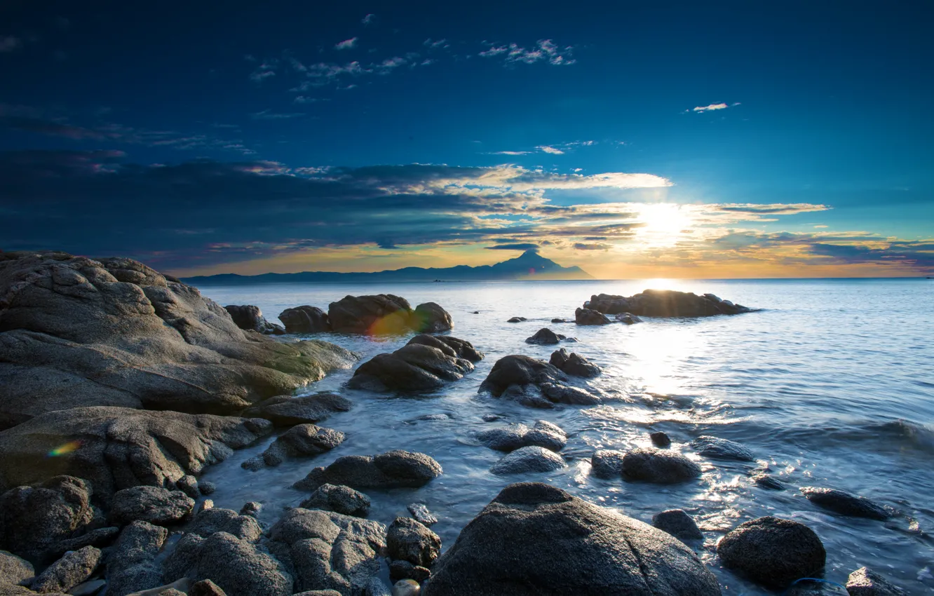 Photo wallpaper sea, nature, stones