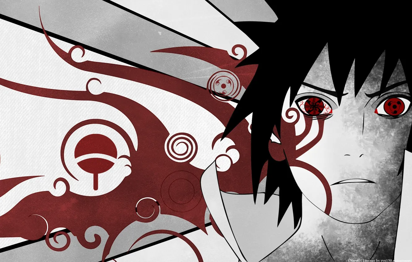 Photo wallpaper eyes, blood, Sasuke, Sharingan, Uchiha, mangaku