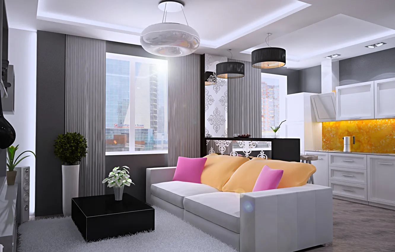 Photo wallpaper design, interior design