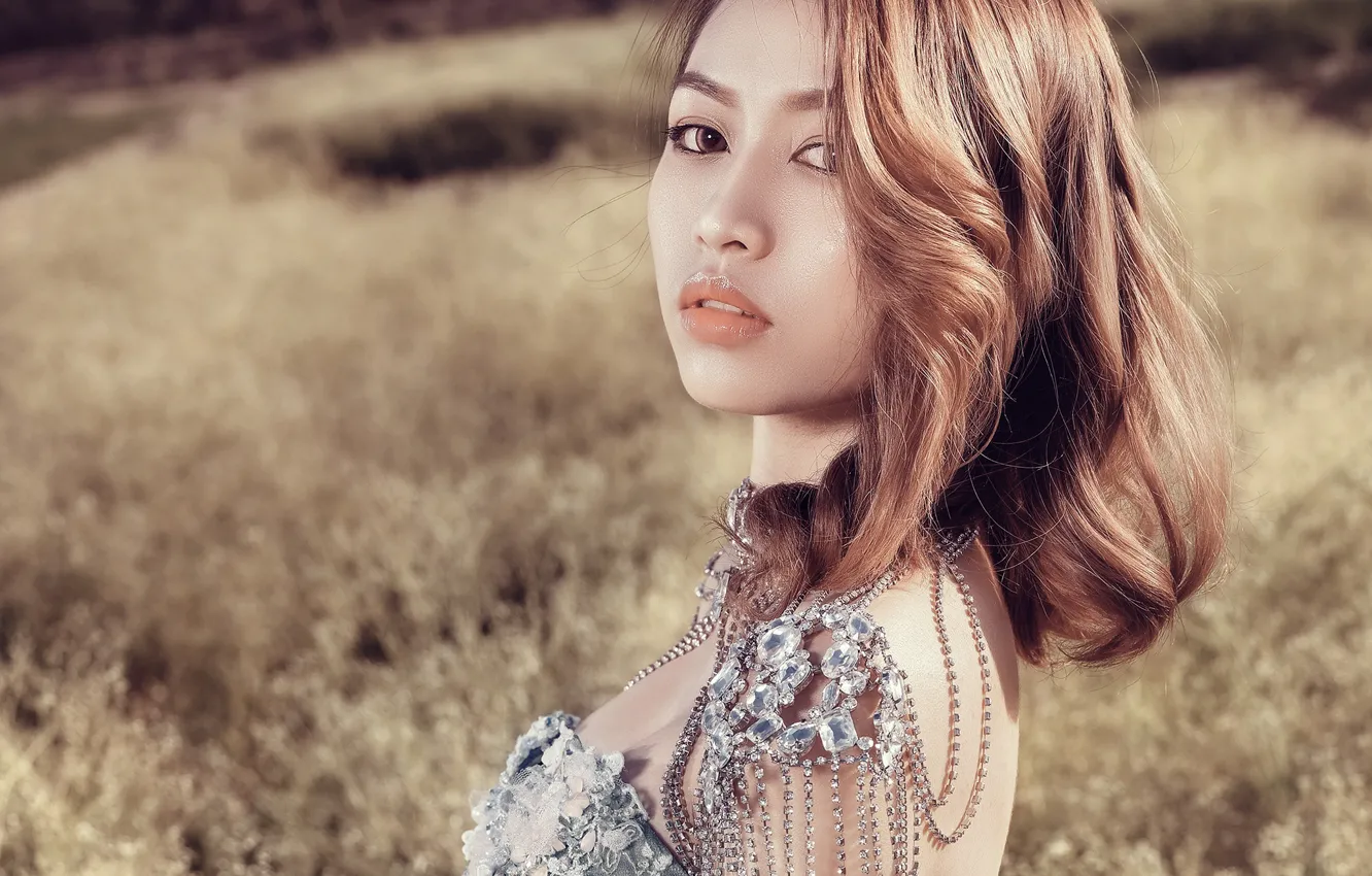 Photo wallpaper look, decoration, face, hair, portrait, Asian